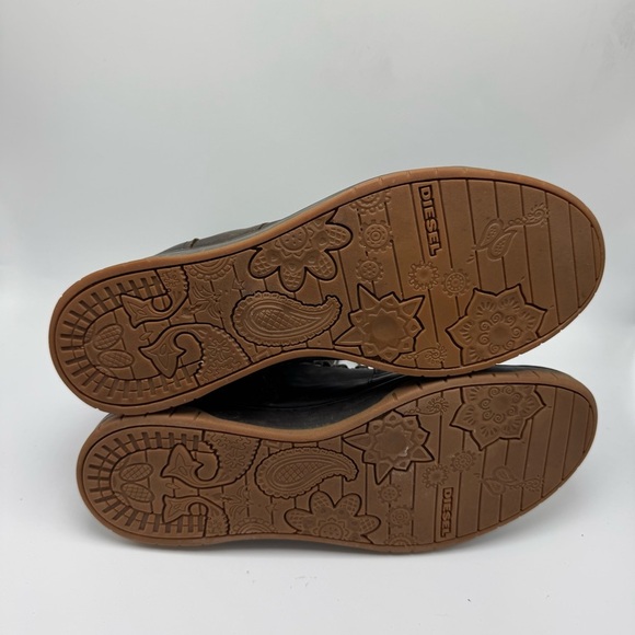 Diesel Tatradium Basket Butch Zip Brown Leather Boots Mens 12 Distressed Grunge - Picture 7 of 13